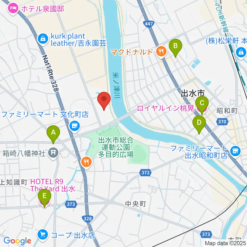 マルマエホール出水周辺のホテル一覧地図