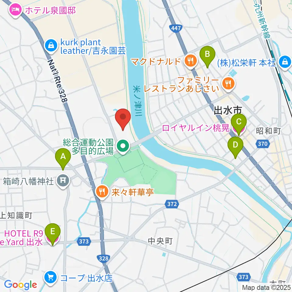 マルマエホール出水周辺のホテル一覧地図