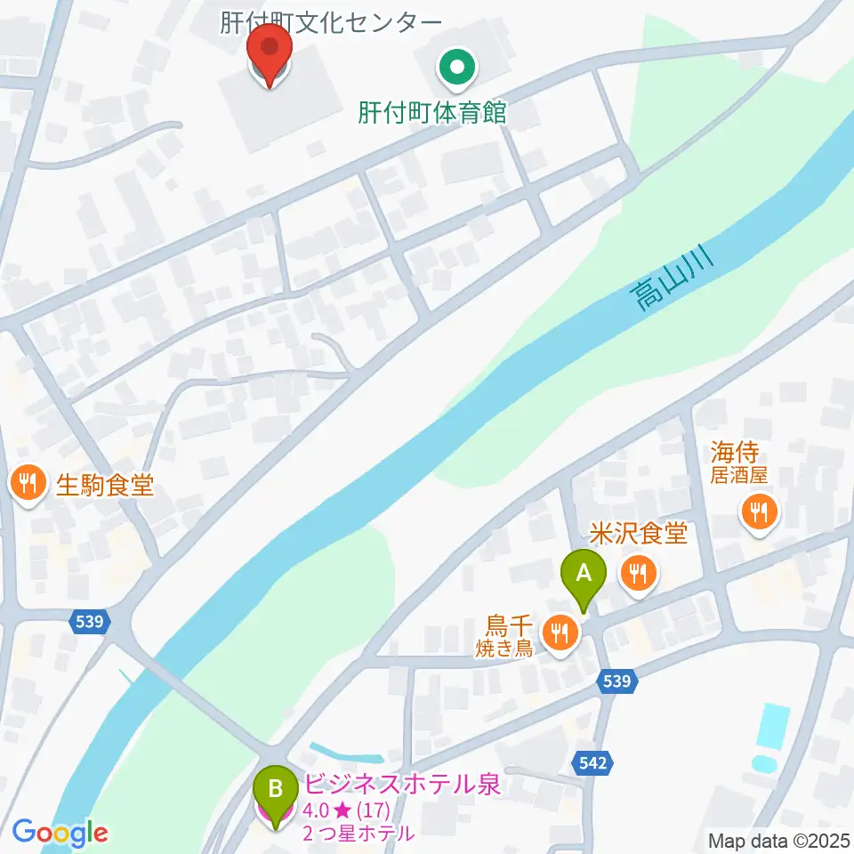 肝付町文化センター周辺のホテル一覧地図