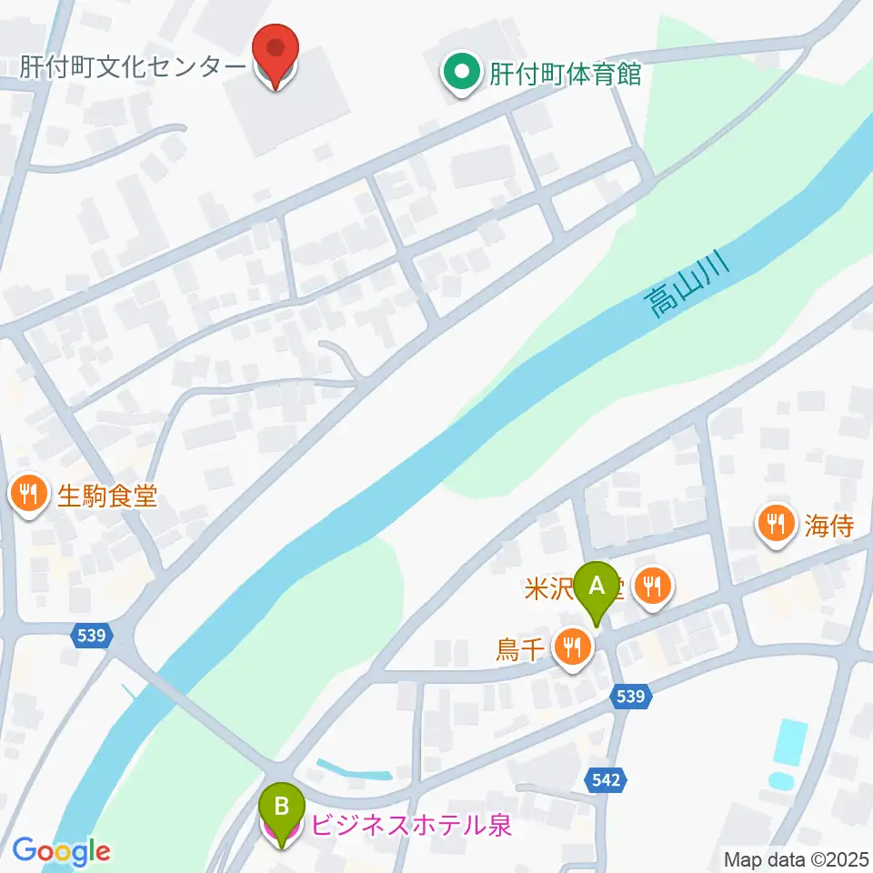 肝付町文化センター周辺のホテル一覧地図