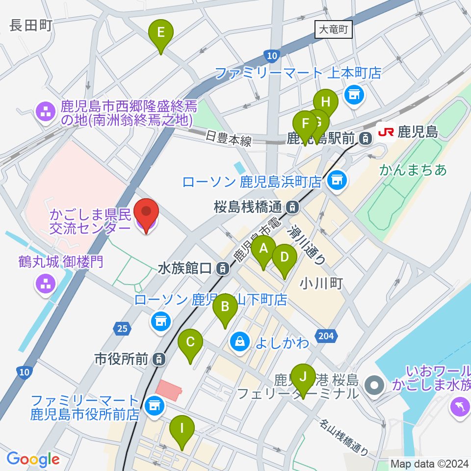 カクイックス交流センター周辺のホテル一覧地図