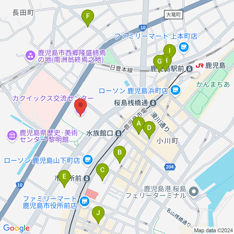 カクイックス交流センター周辺のホテル一覧地図