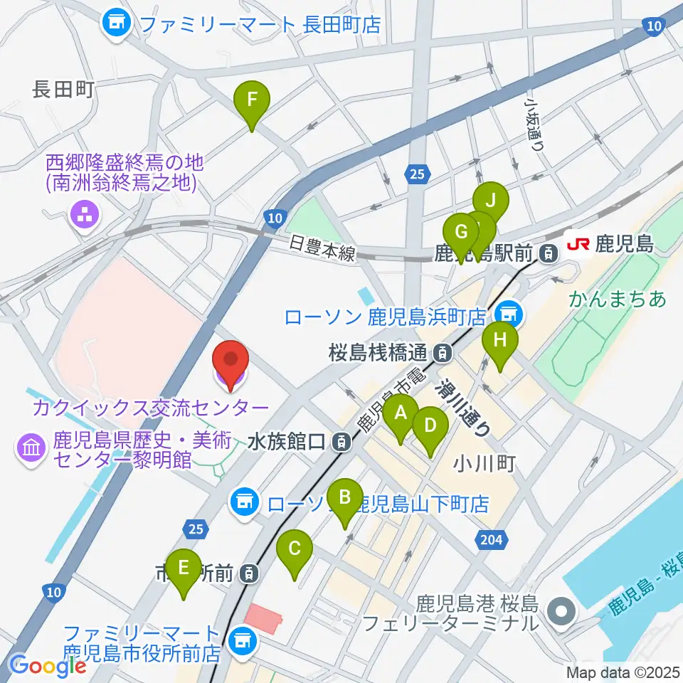 カクイックス交流センター周辺のホテル一覧地図