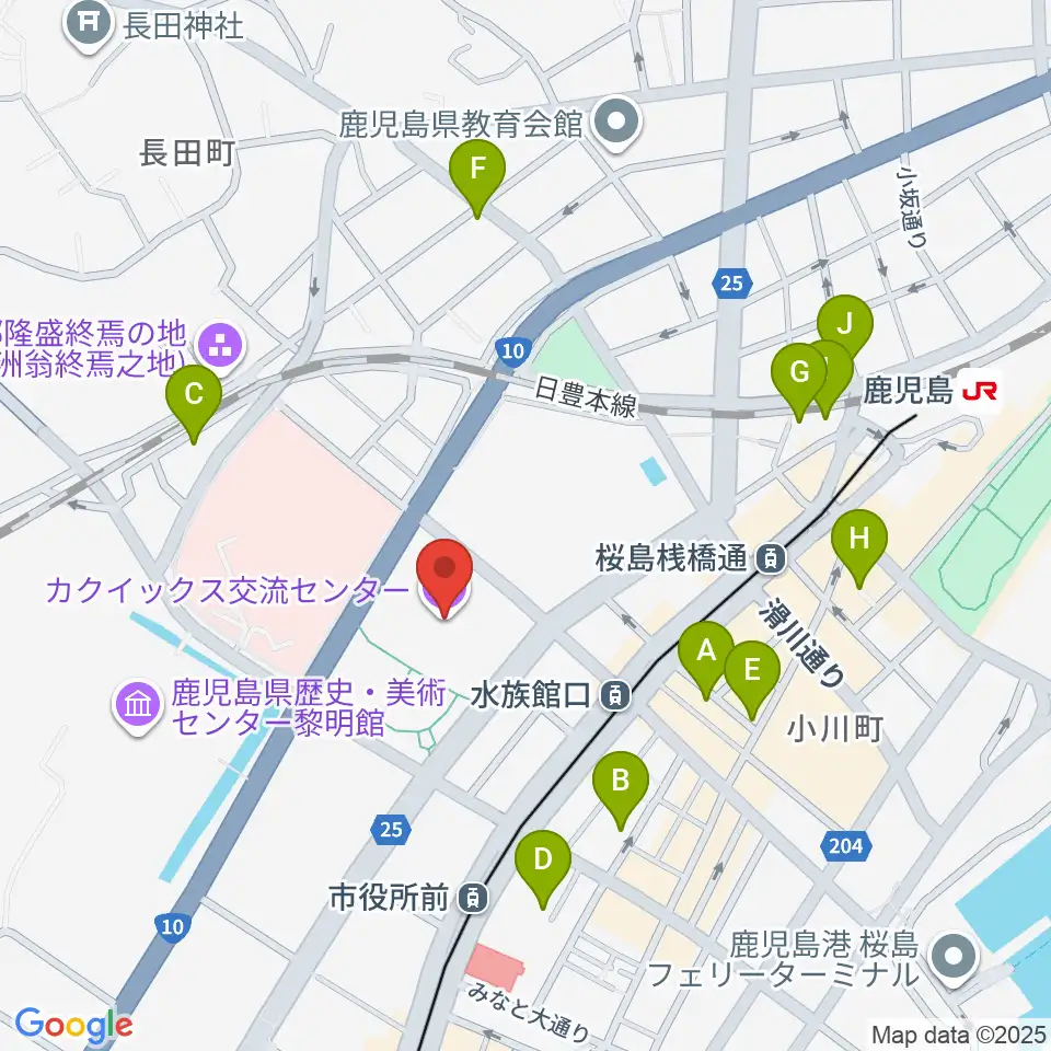 カクイックス交流センター周辺のホテル一覧地図