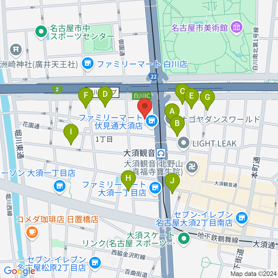 名古屋インターナショナルレジェンドホール周辺のホテル一覧地図