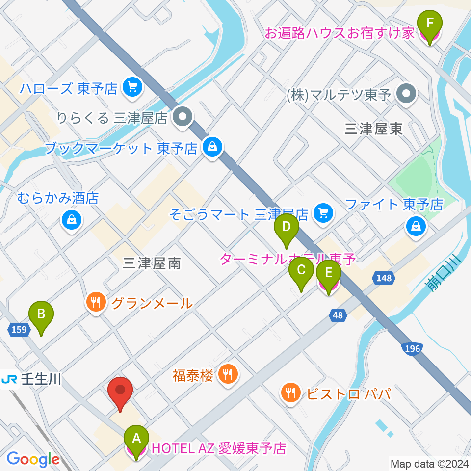 電王堂周辺のホテル一覧地図