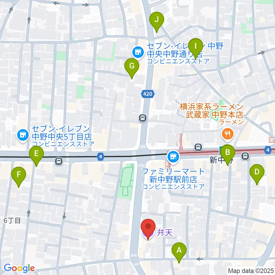弁天周辺のホテル一覧地図