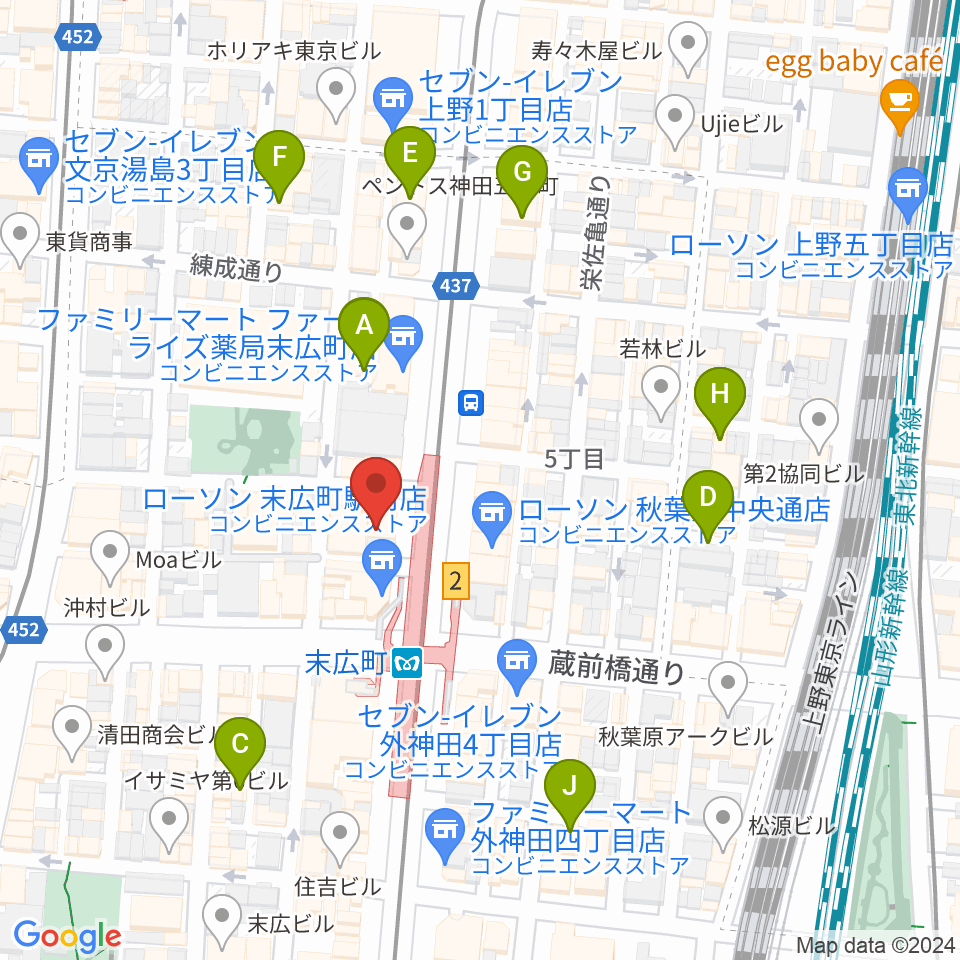 サウンドスタジオノア 秋葉原店周辺のホテル一覧地図