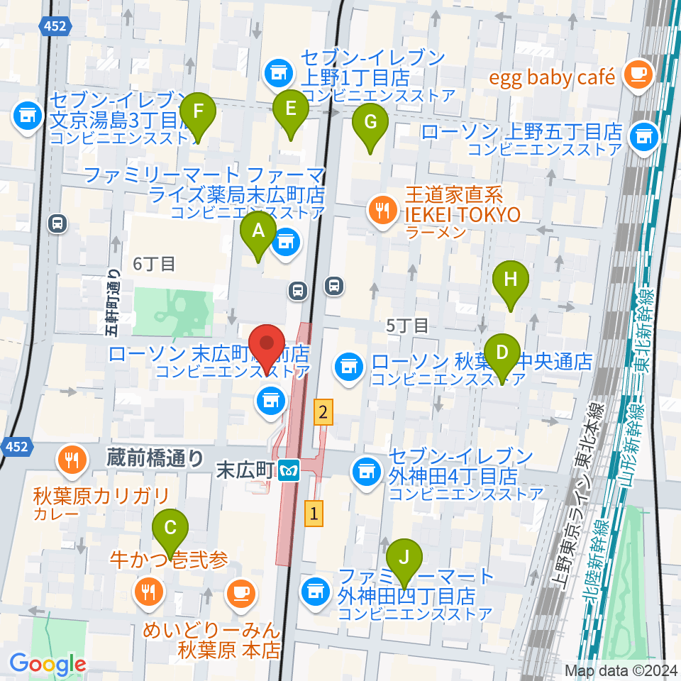 サウンドスタジオノア 秋葉原店周辺のホテル一覧地図