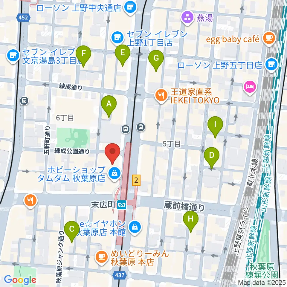 サウンドスタジオノア 秋葉原店周辺のホテル一覧地図
