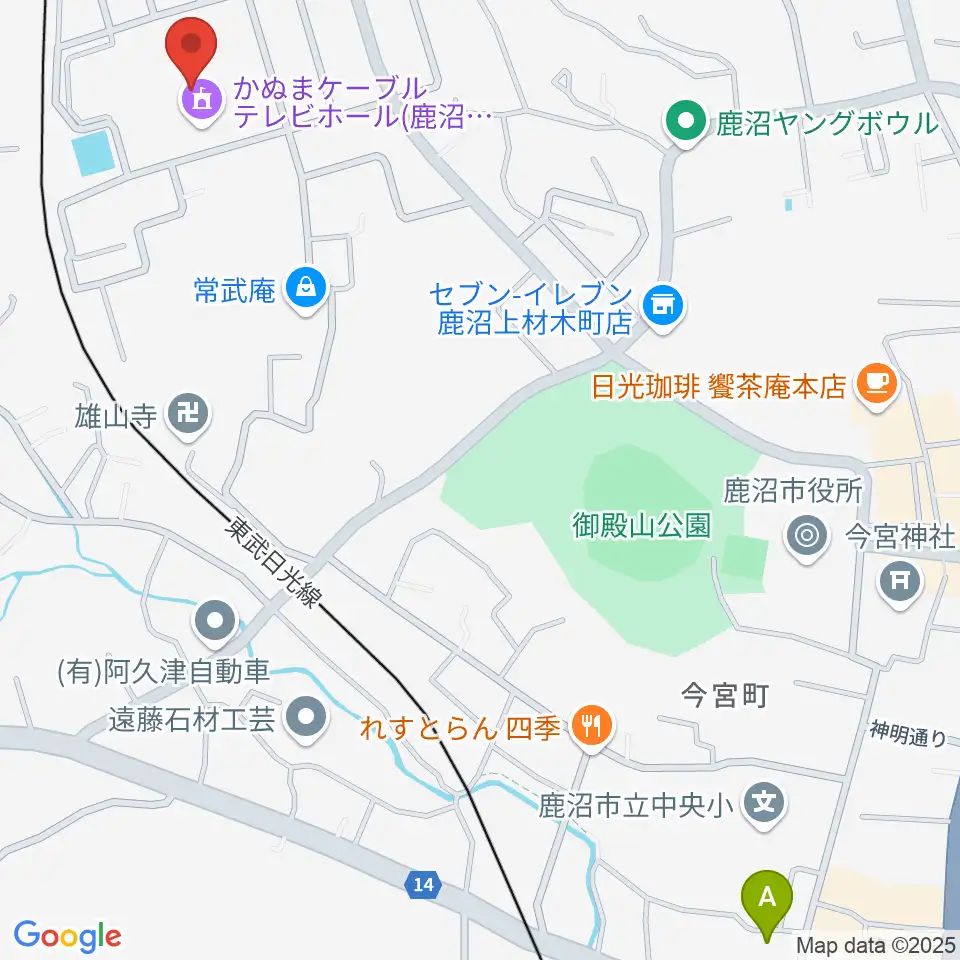 かぬまケーブルテレビホール周辺のホテル一覧地図