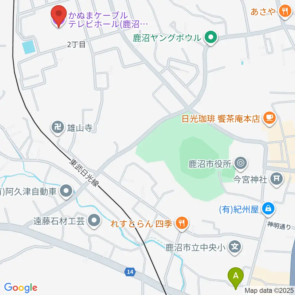 かぬまケーブルテレビホール周辺のホテル一覧地図