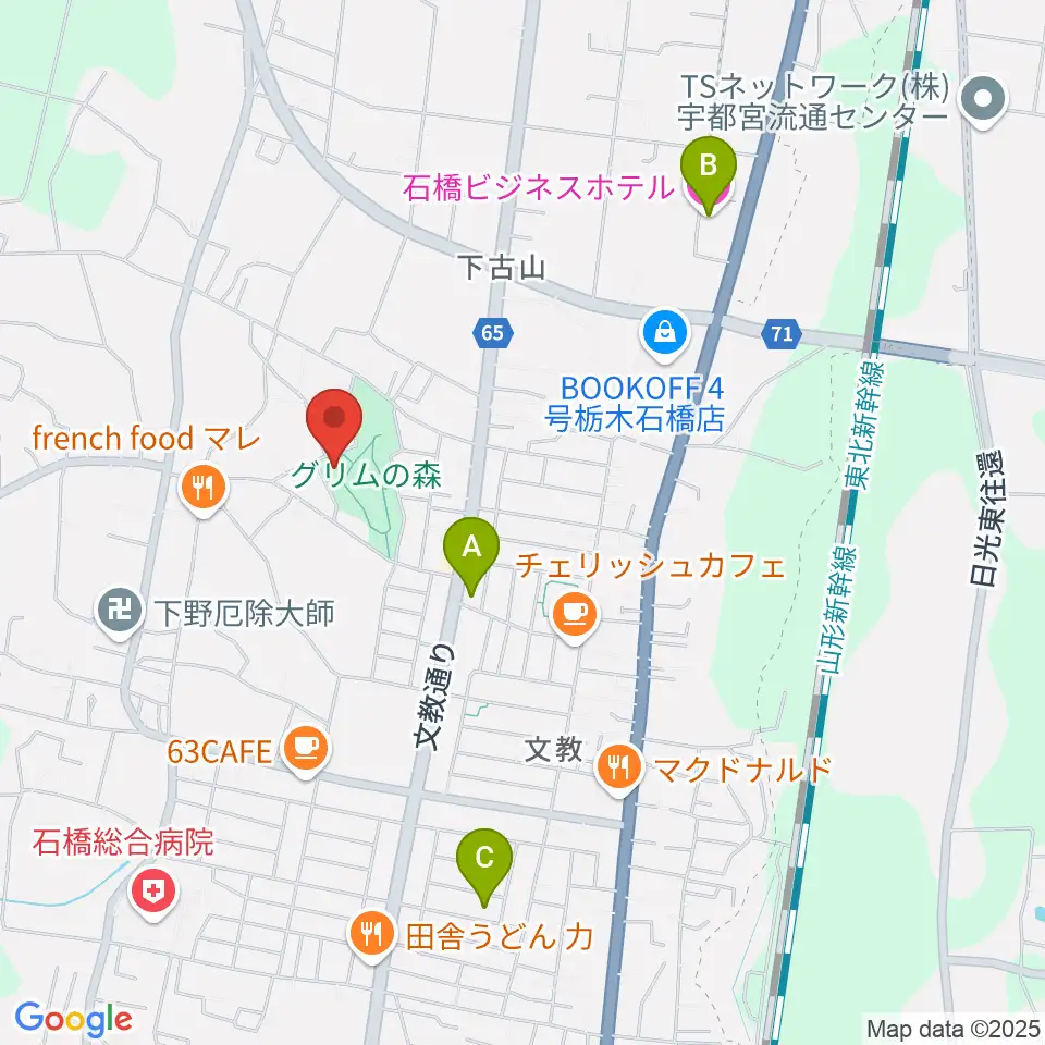 グリムの森・グリムの館周辺のホテル一覧地図