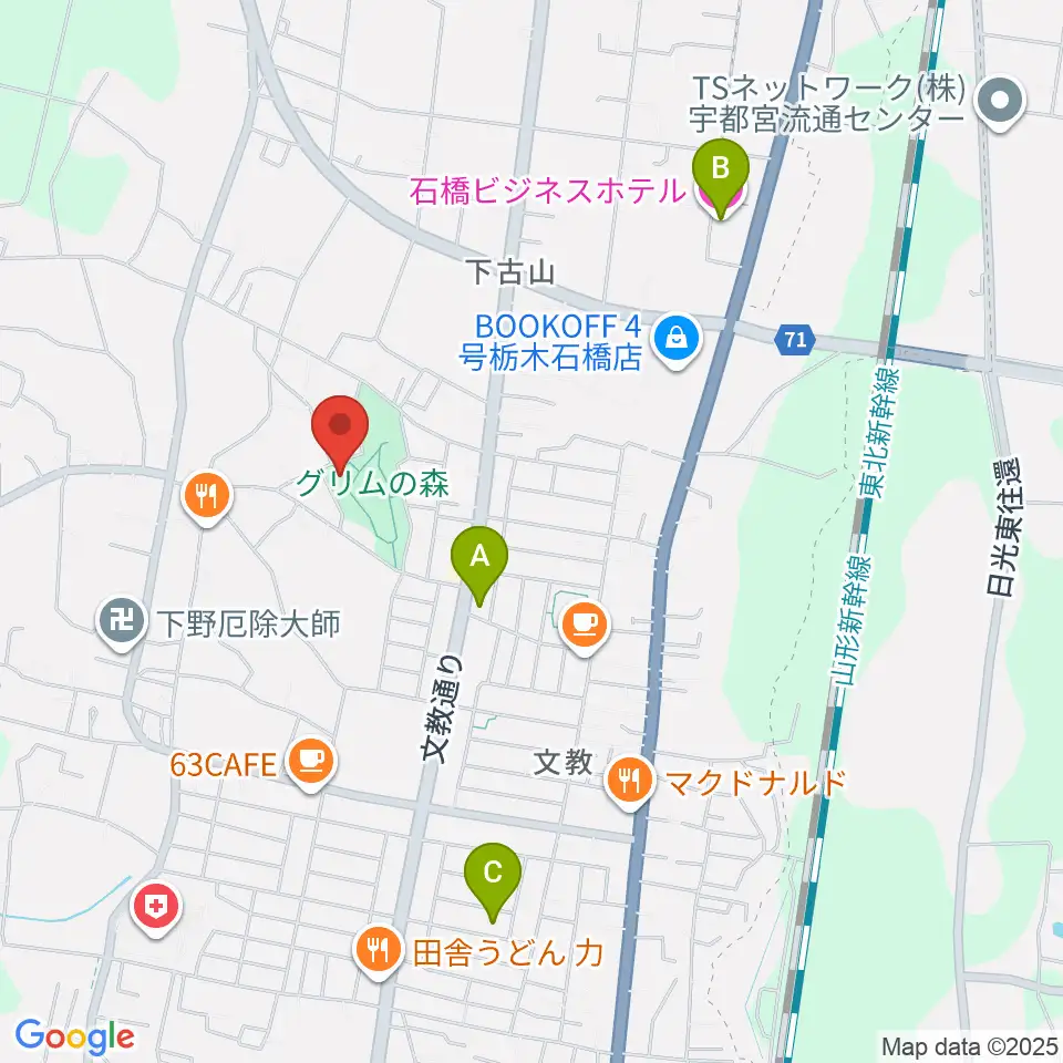 グリムの森・グリムの館周辺のホテル一覧地図