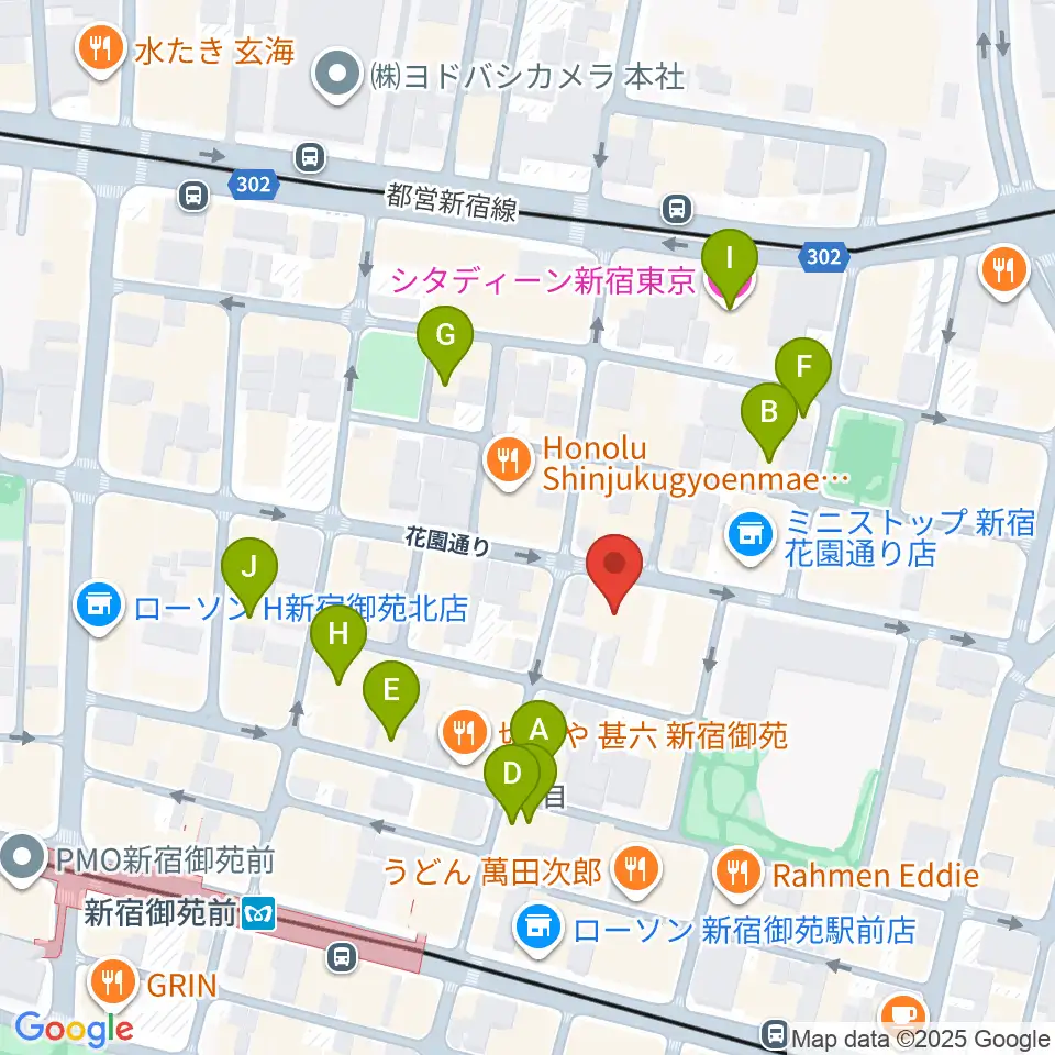 御苑ROSSO198周辺のホテル一覧地図