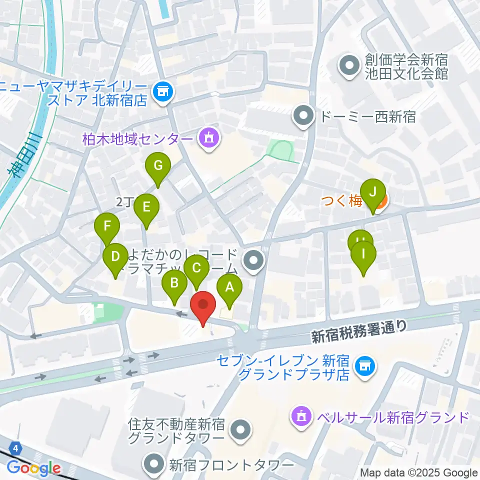 新宿村LIVE周辺のホテル一覧地図
