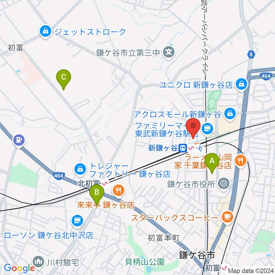 新鎌ヶ谷エムティー・ミリーズ周辺のホテル一覧地図