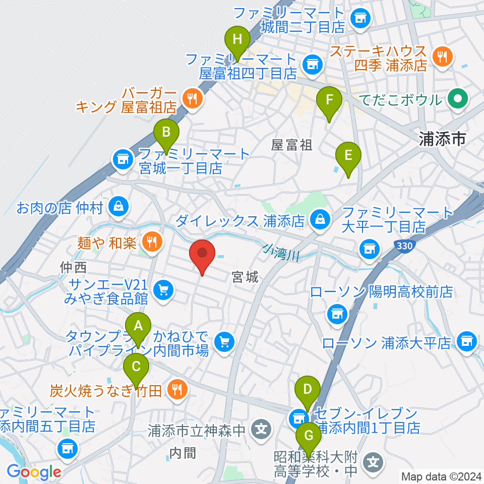 ミュージックスクールグローリア周辺のホテル一覧地図