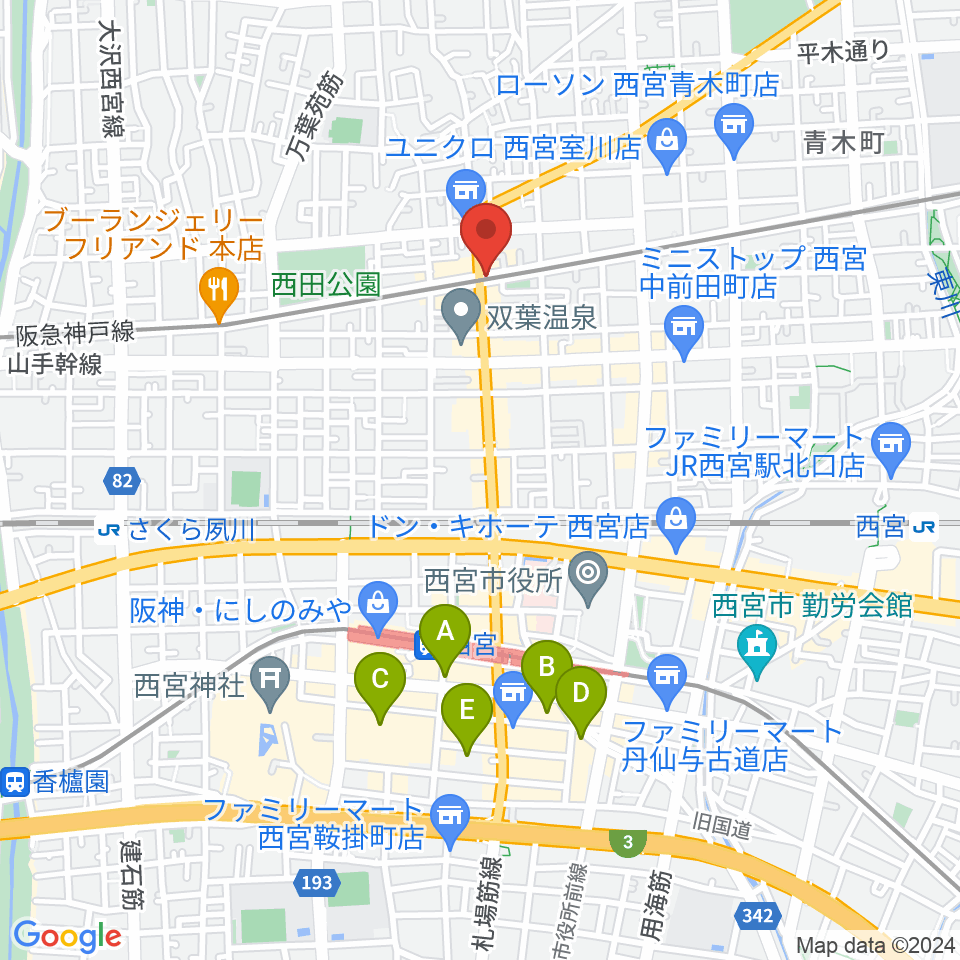 スタジオクリア周辺のホテル一覧地図