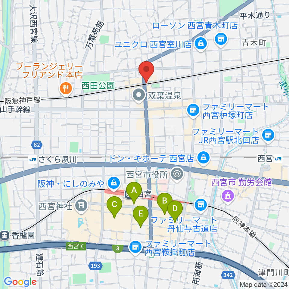 スタジオクリア周辺のホテル一覧地図