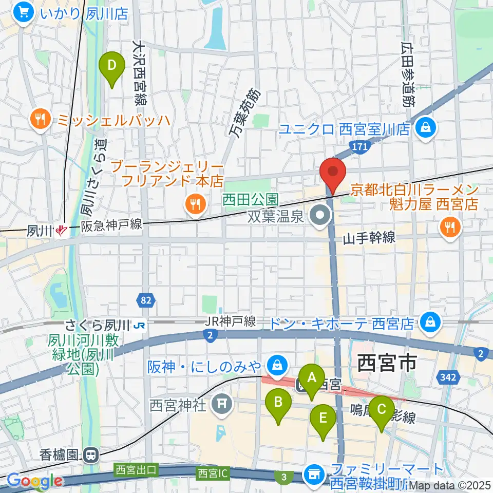 スタジオクリア周辺のホテル一覧地図