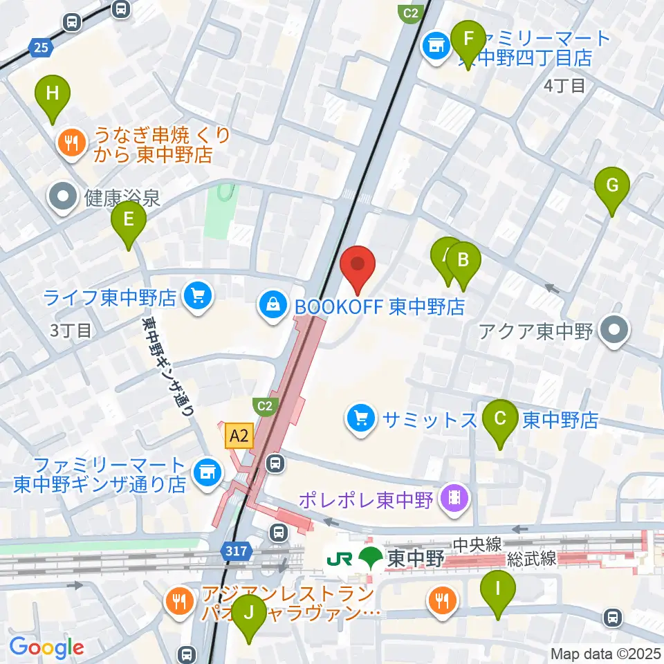 アバロンミュージックスクール東中野校周辺のホテル一覧地図