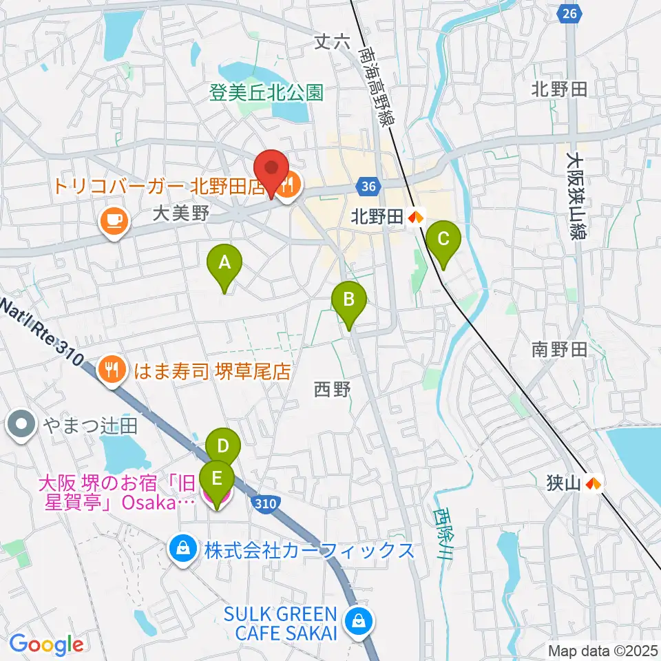 エレガントアカデミー周辺のホテル一覧地図