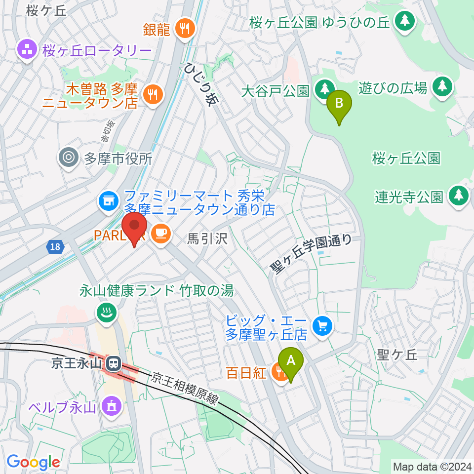 飯塚楽器工房周辺のホテル一覧地図