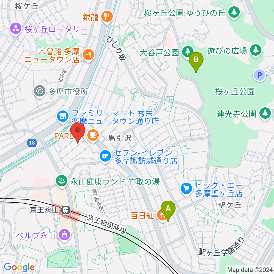 飯塚楽器工房周辺のホテル一覧地図