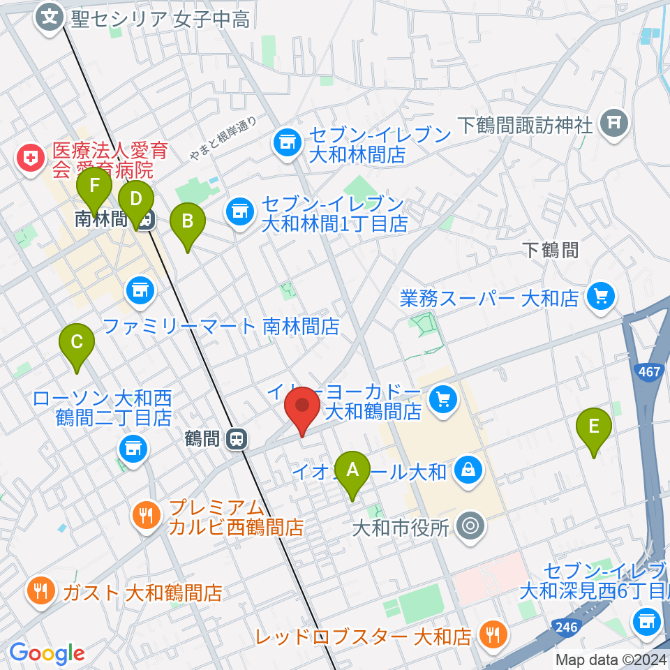 ピアノハウスジャパン周辺のホテル一覧地図