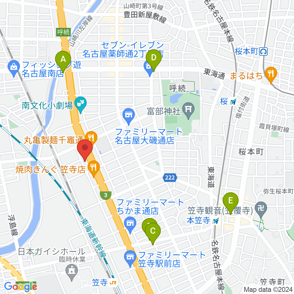 JB.STUDIO R1号店周辺のホテル一覧地図