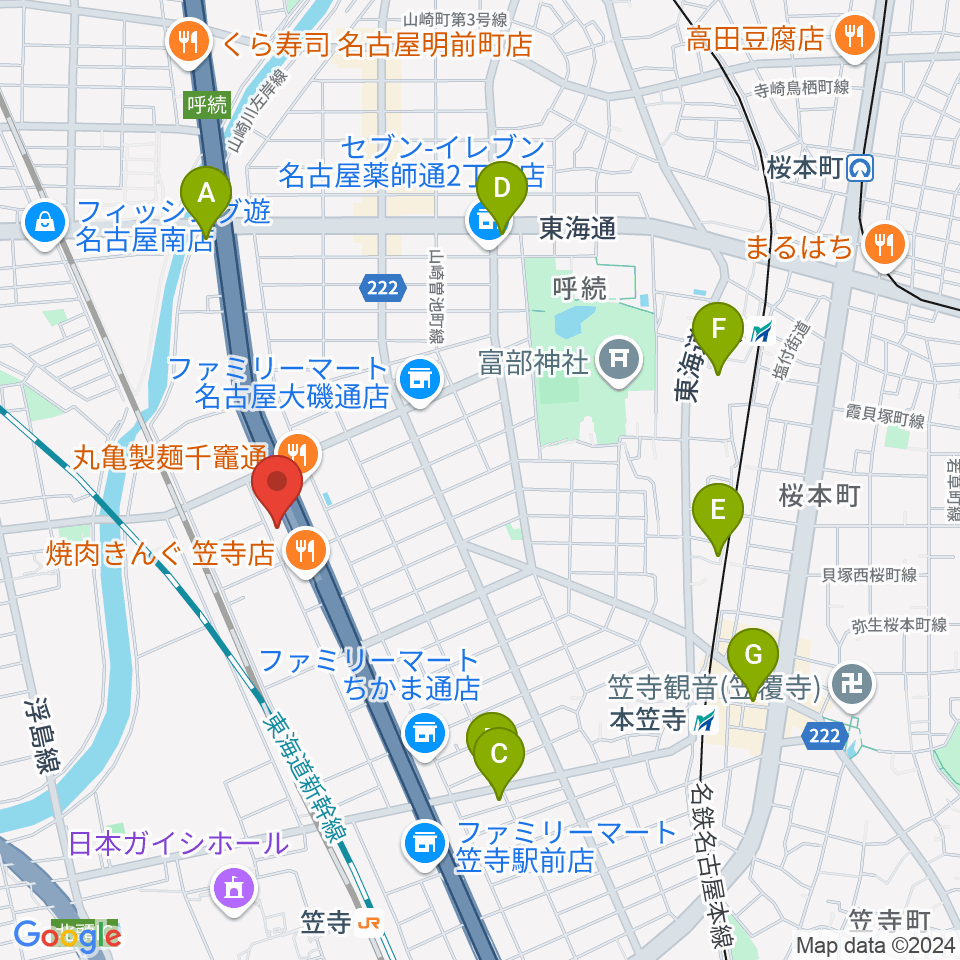 JB.STUDIO R1号店周辺のホテル一覧地図