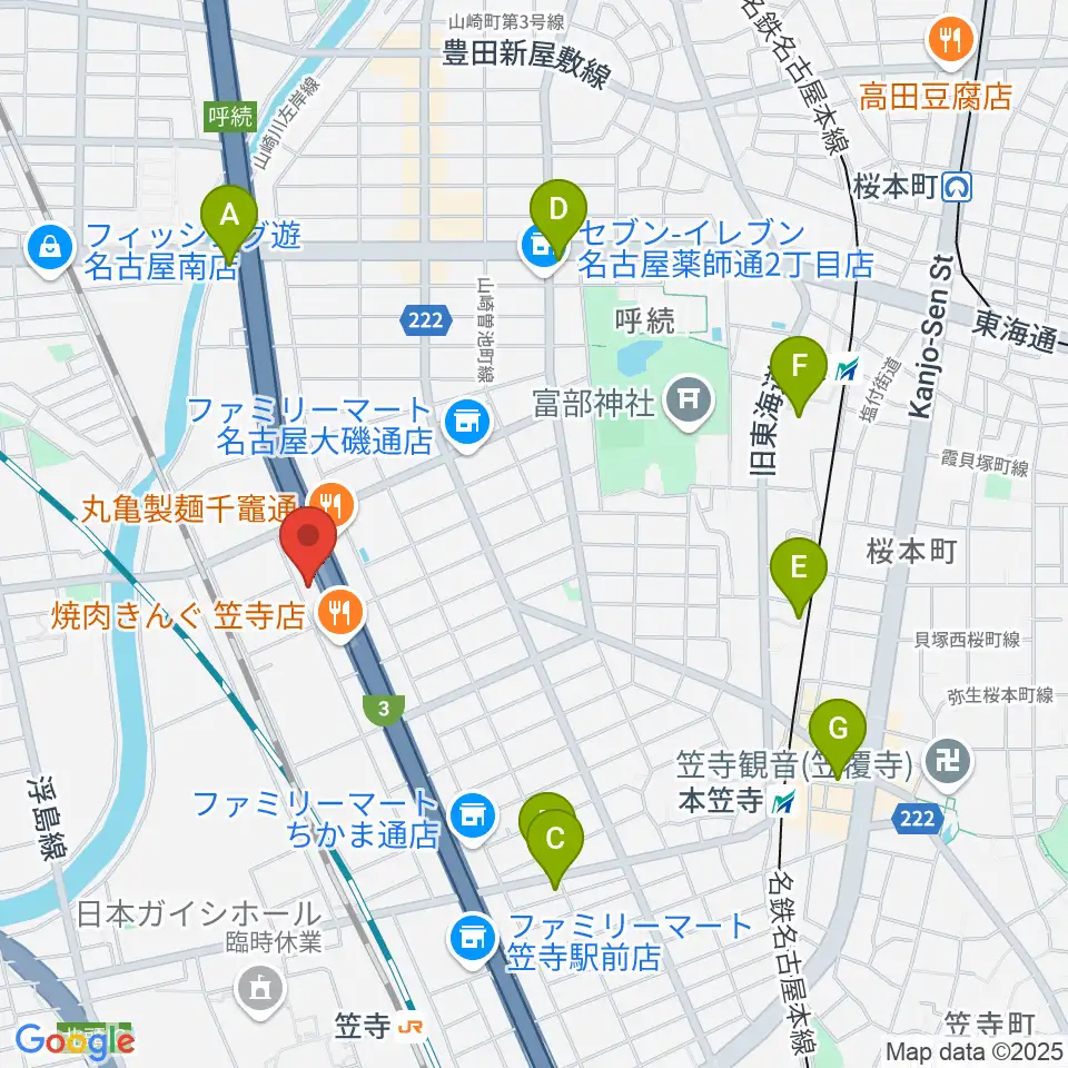 JB.STUDIO R1号店周辺のホテル一覧地図