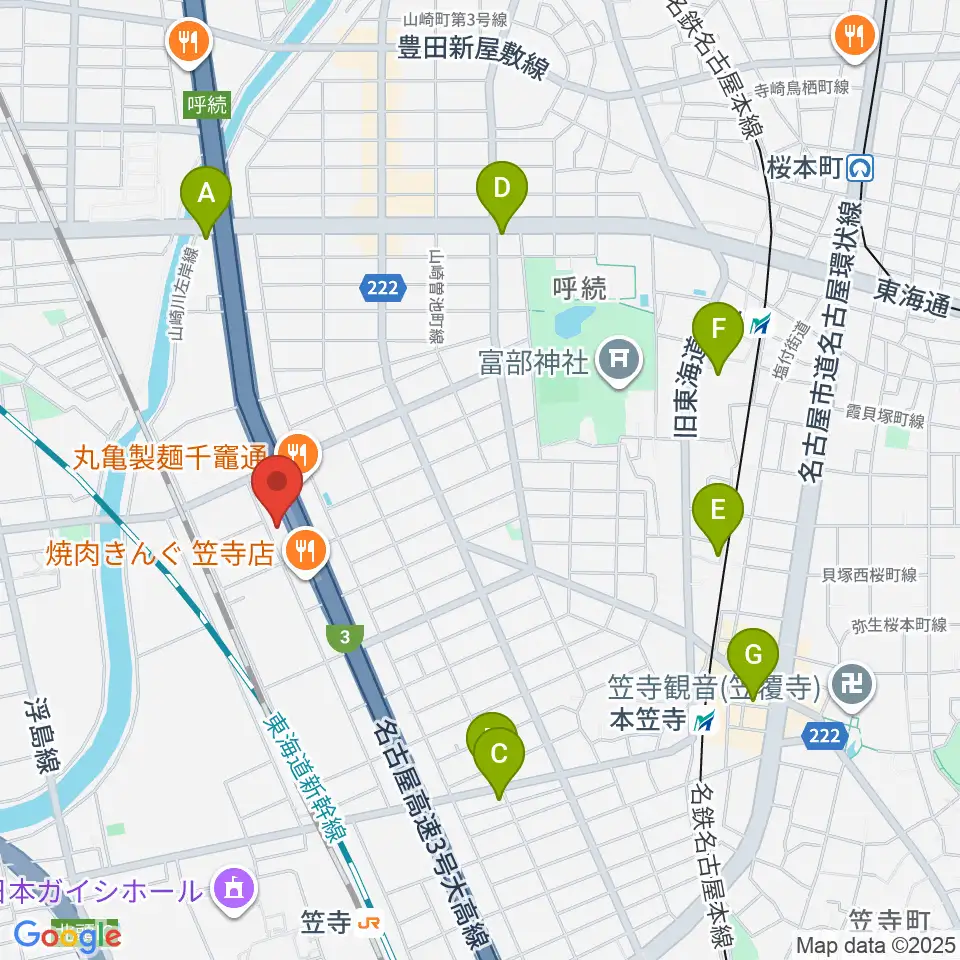 JB.STUDIO R1号店周辺のホテル一覧地図