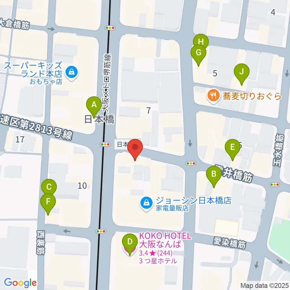 サウンドノート大阪・フェアリーテイルズ大阪周辺のホテル一覧地図