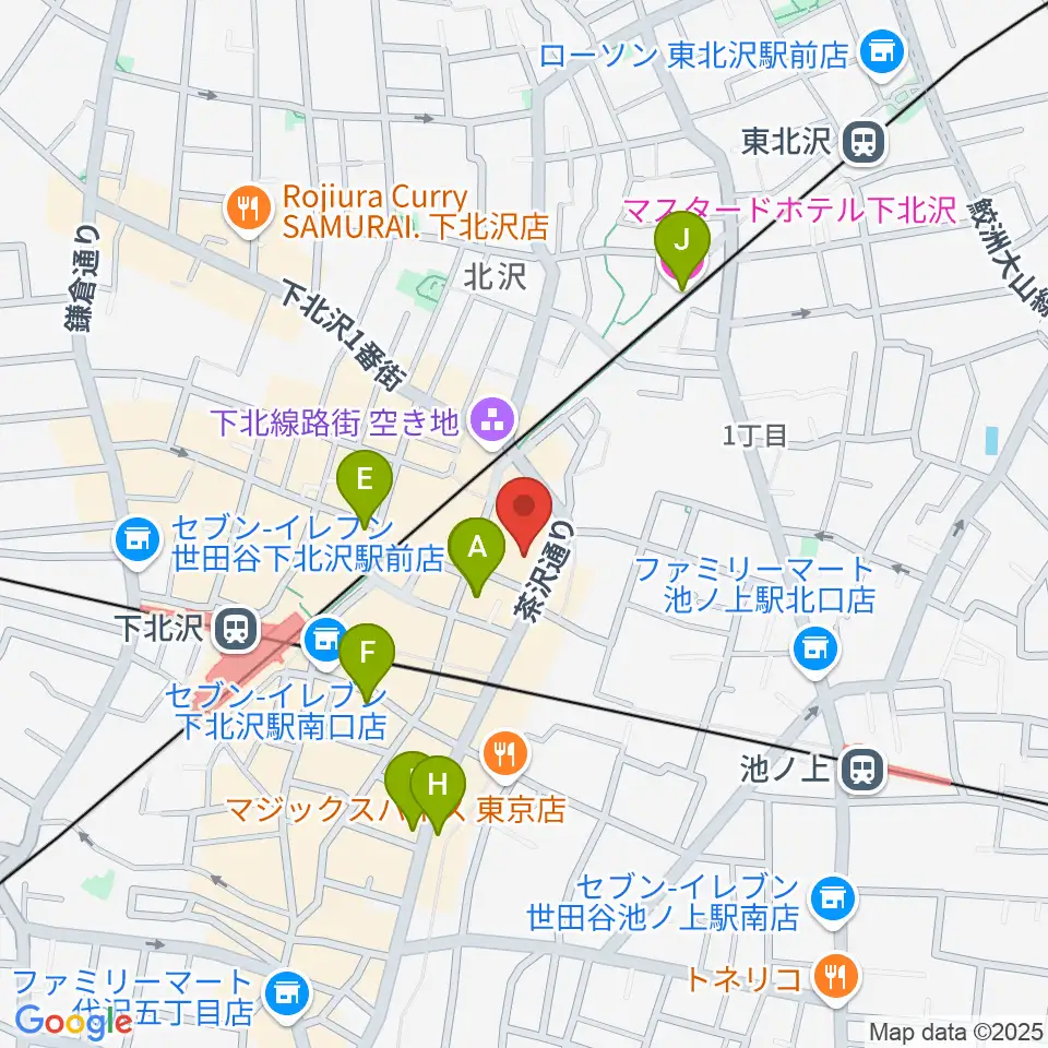 小劇場B1周辺のホテル一覧地図