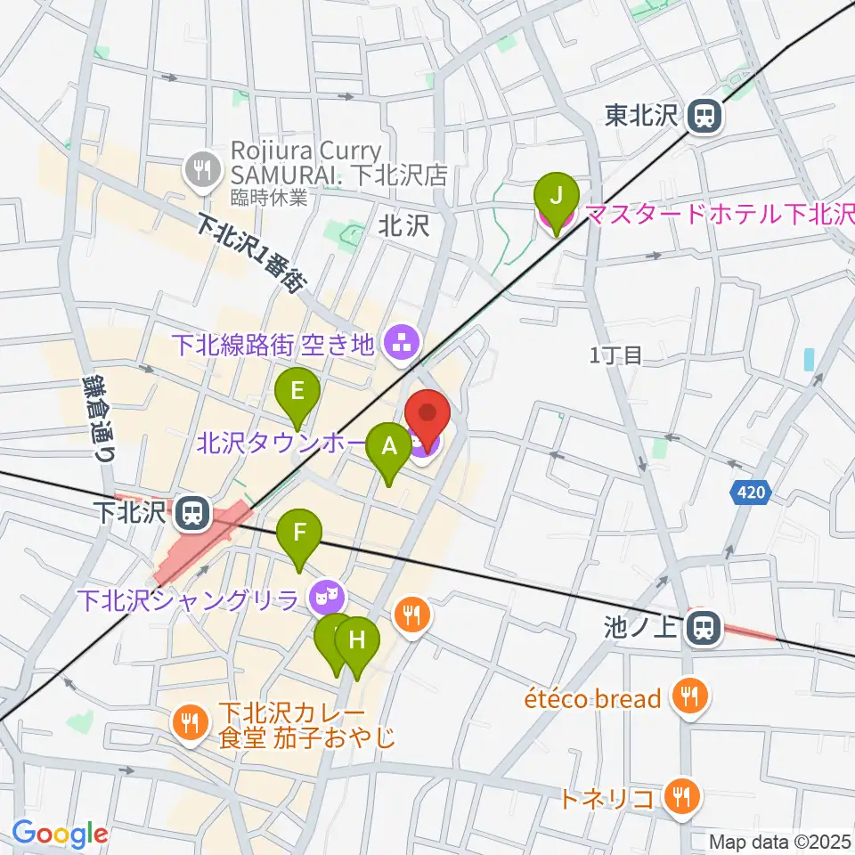 小劇場B1周辺のホテル一覧地図