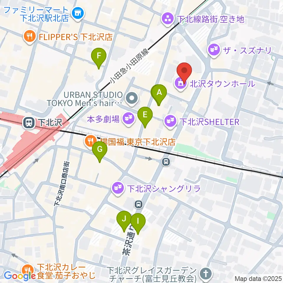 小劇場B1周辺のホテル一覧地図