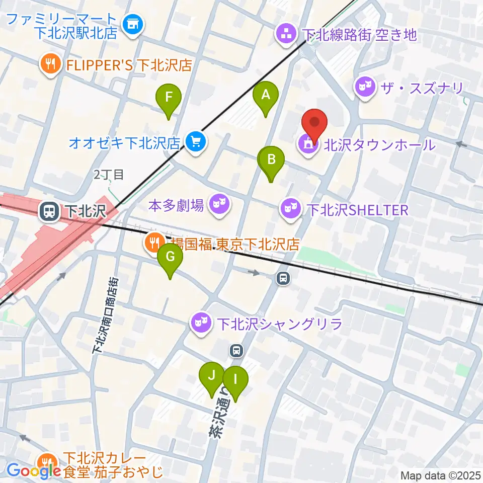 小劇場B1周辺のホテル一覧地図