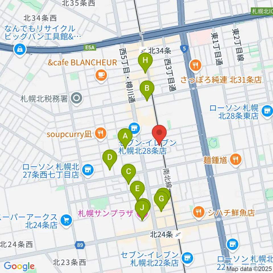ムジークスタジオ周辺のホテル一覧地図