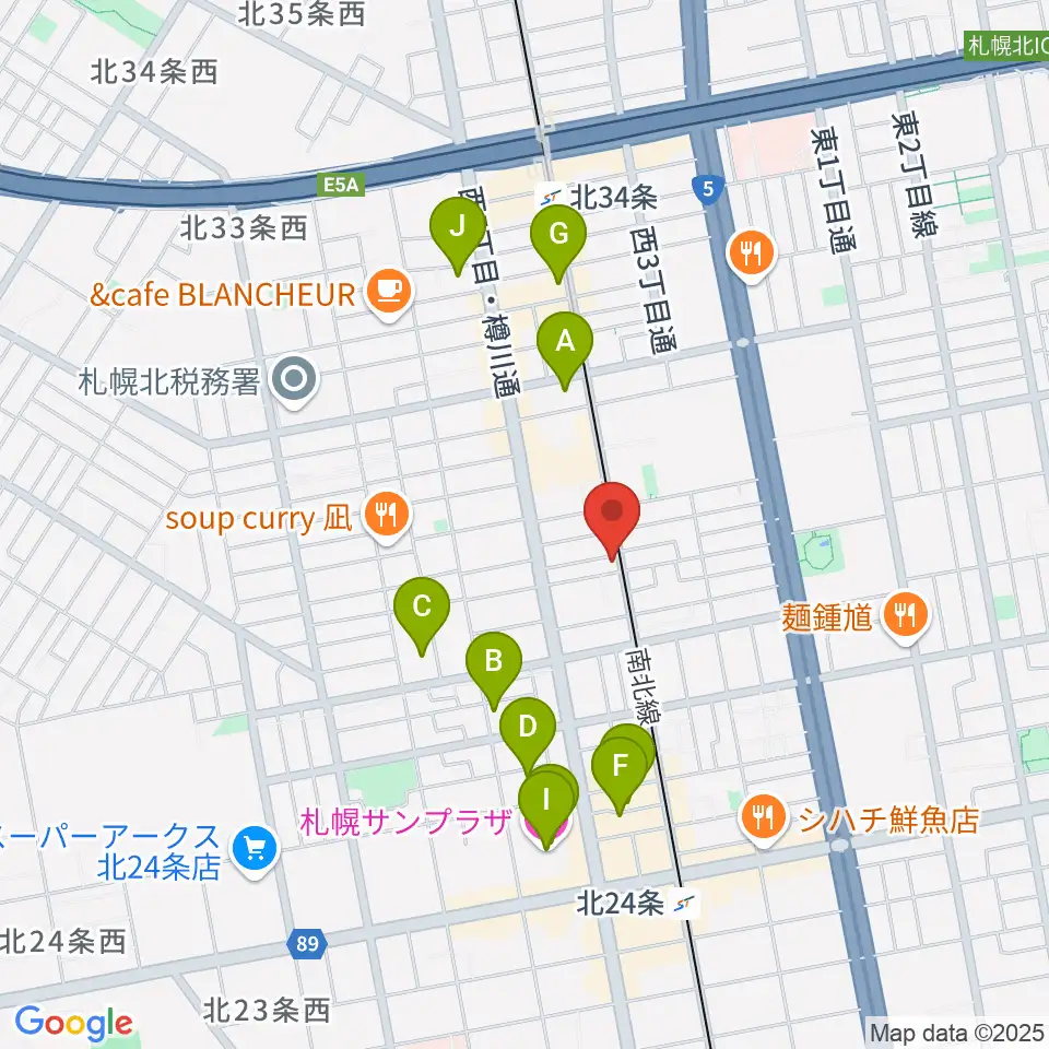 ムジークスタジオ周辺のホテル一覧地図