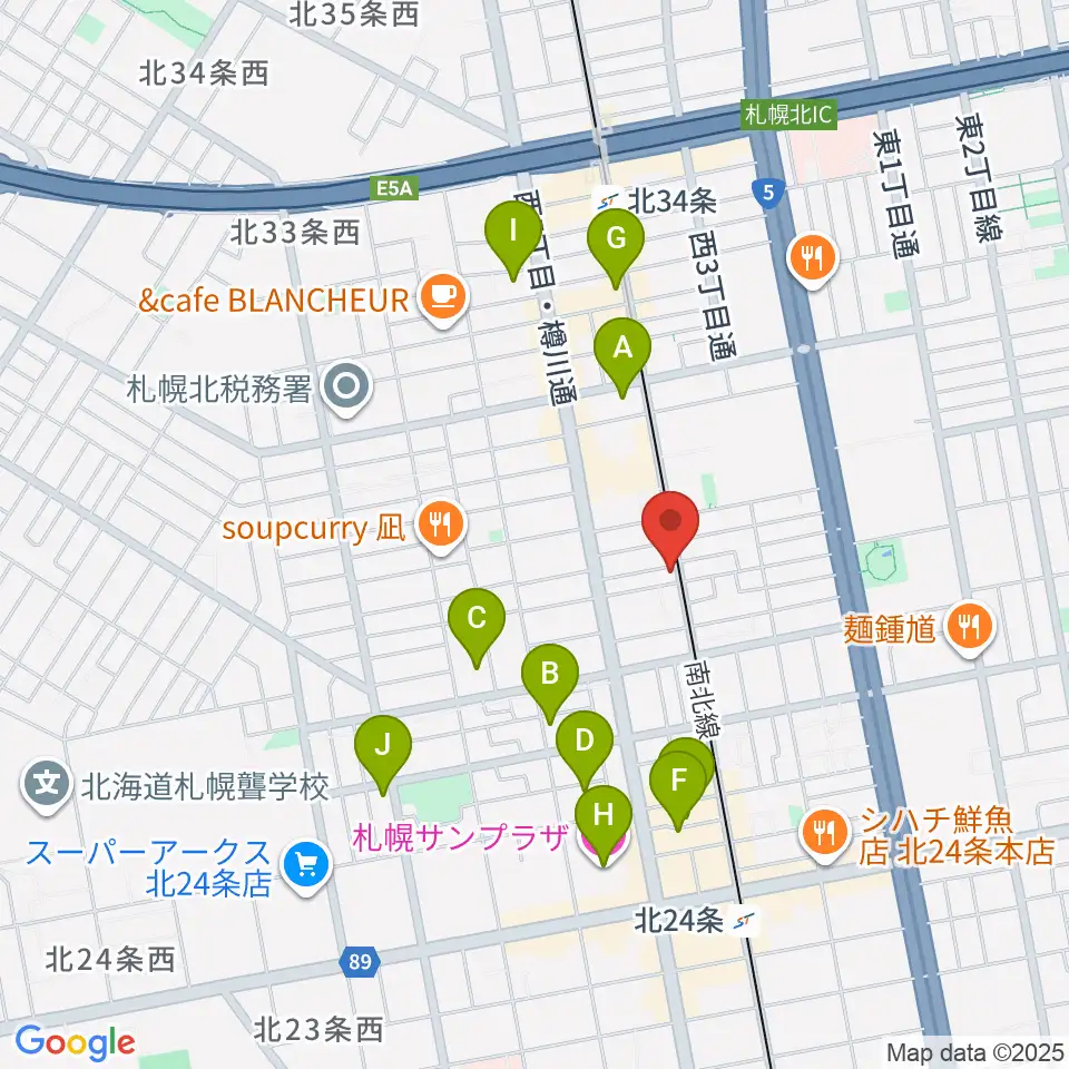 ムジークスタジオ周辺のホテル一覧地図