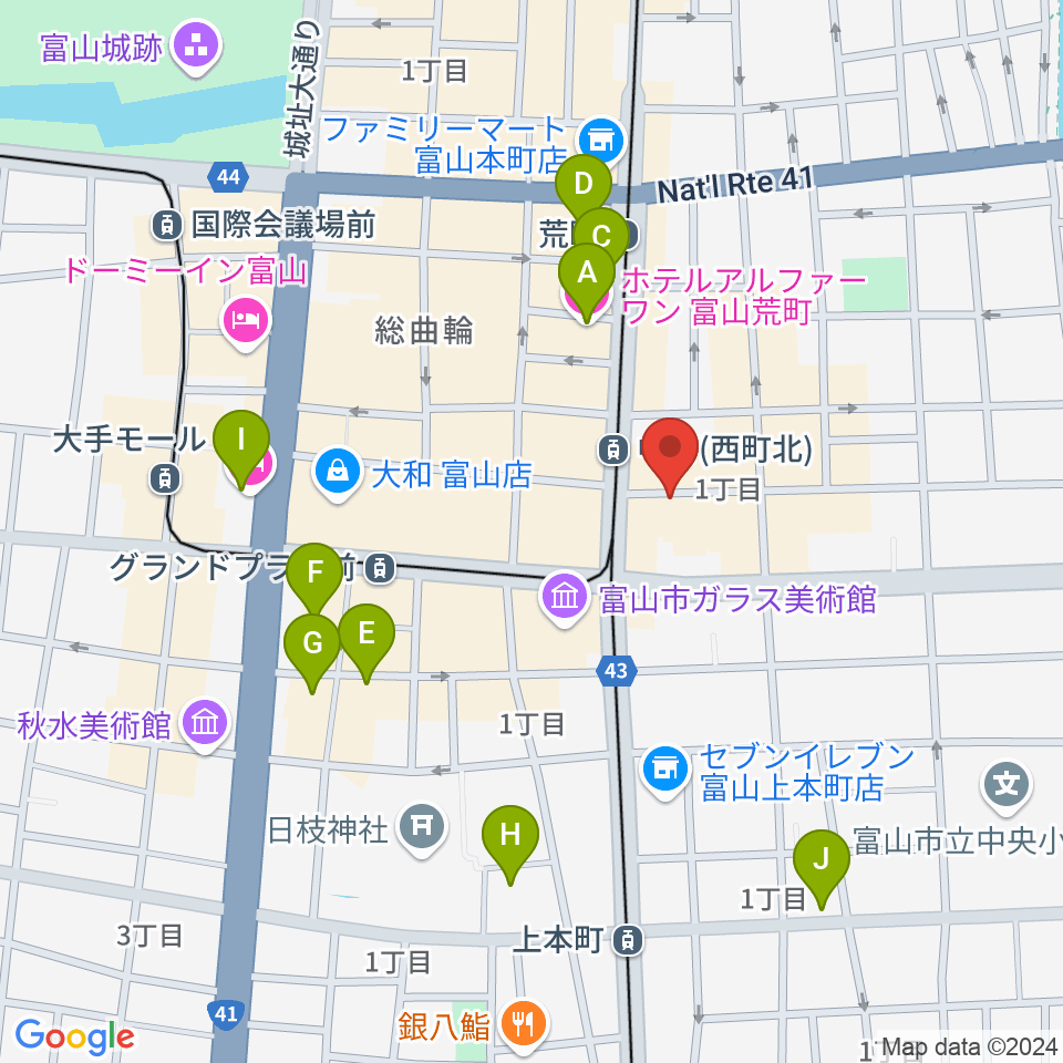 ログセッション周辺のホテル一覧地図