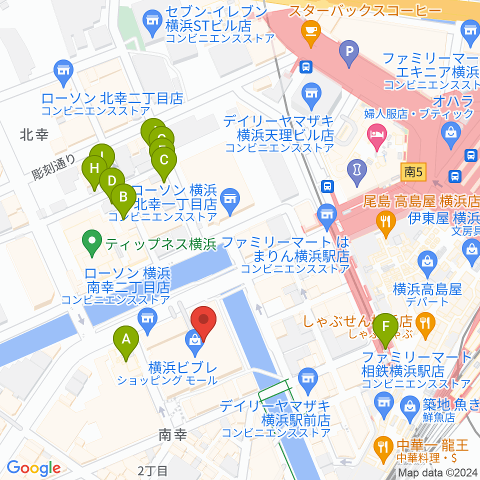 タワーレコード横浜ビブレ店周辺のホテル一覧地図