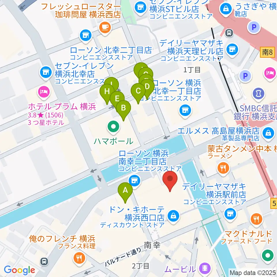 タワーレコード横浜ビブレ店周辺のホテル一覧地図