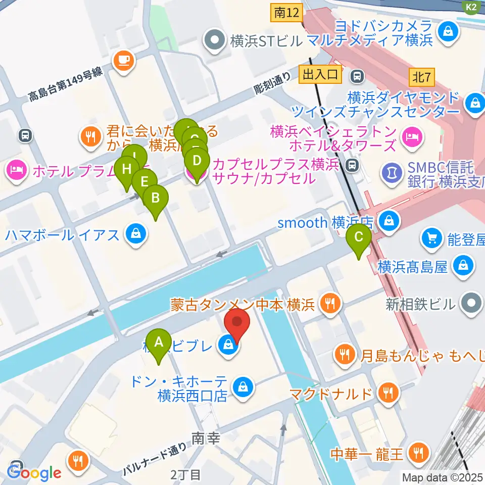 タワーレコード横浜ビブレ店周辺のホテル一覧地図
