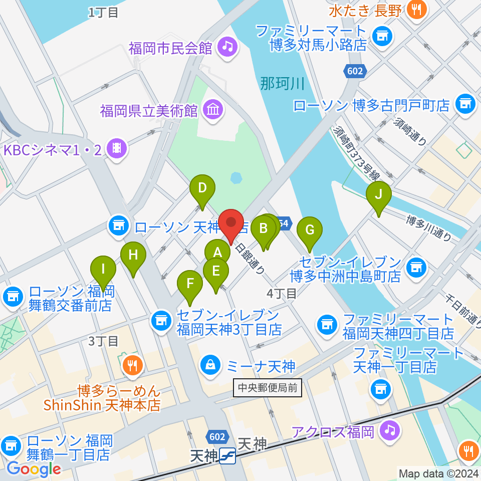 FineSound 天神店周辺のホテル一覧地図