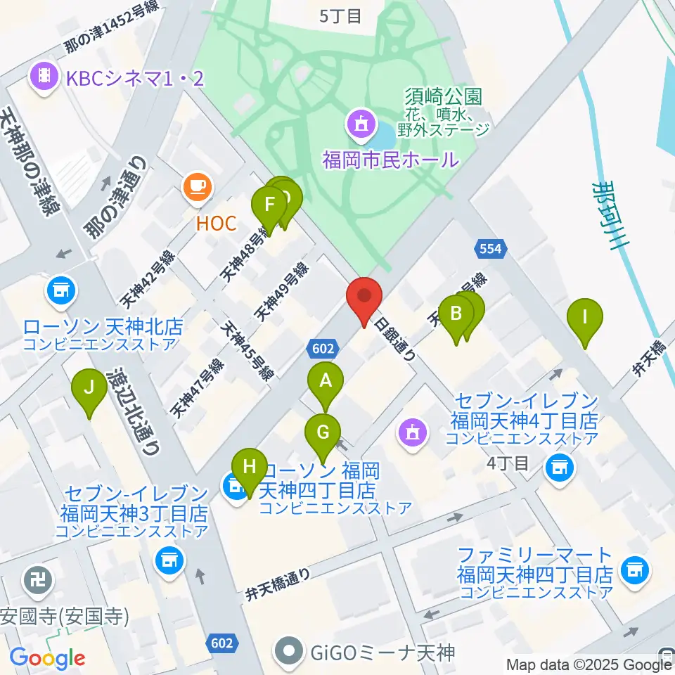 FineSound 天神店周辺のホテル一覧地図