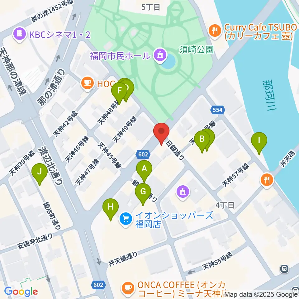 FineSound 天神店周辺のホテル一覧地図