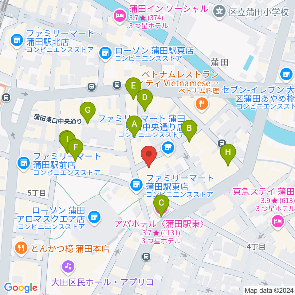 ジェイコブ音楽教室周辺のホテル一覧地図